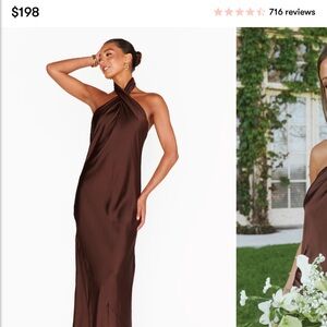 Closing sale: Show Me Your MuMu Chocolate Brown Jasmine Halter Dress large